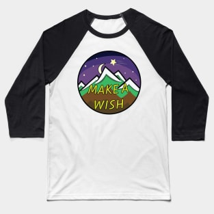 Make a Wish Mountain Cartoon Baseball T-Shirt